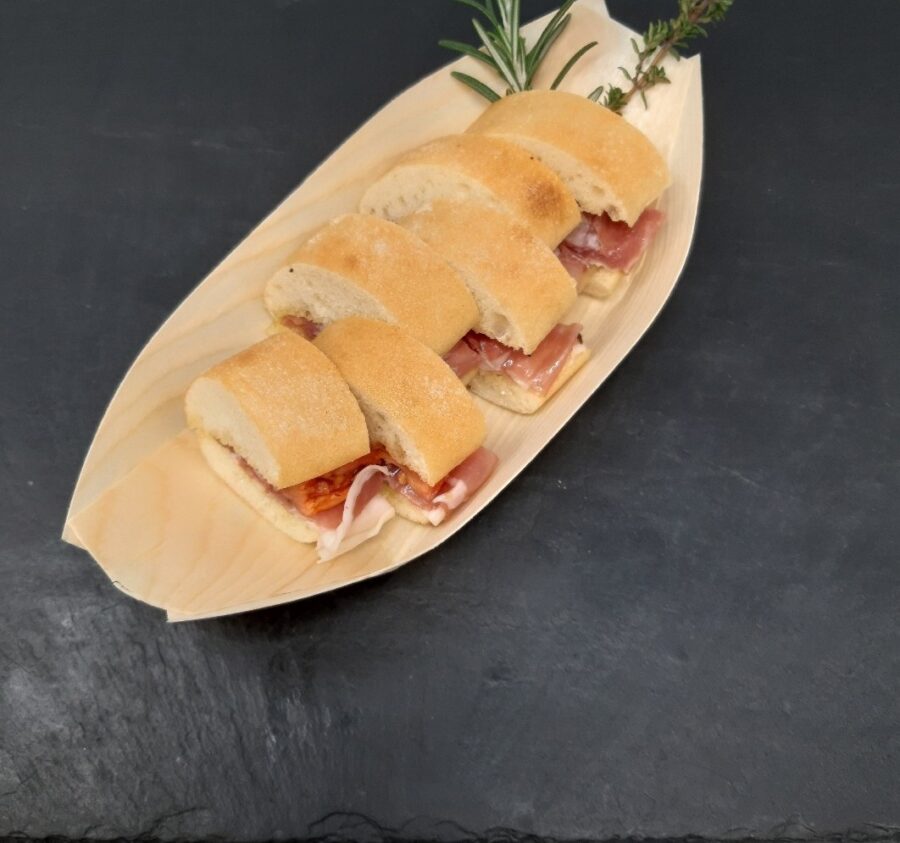 MINI FOCACCIA JAMBON DE PARME RULIANO ET TOMATES CONFITES 6pièces